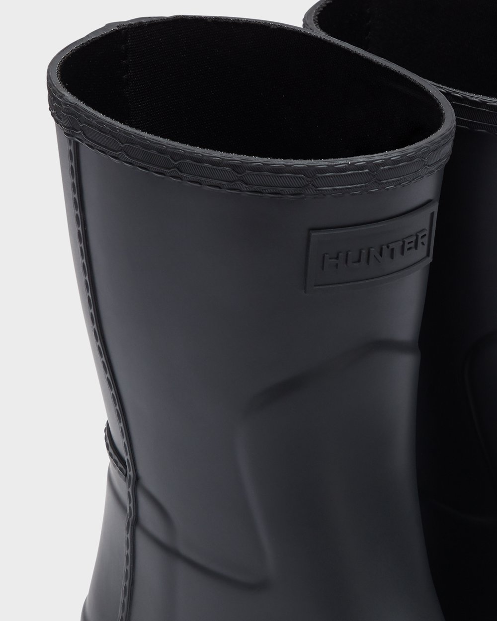 Womens Hunter Short Rain Boots Black - Refined Stitch Detail - 8726410-MQ